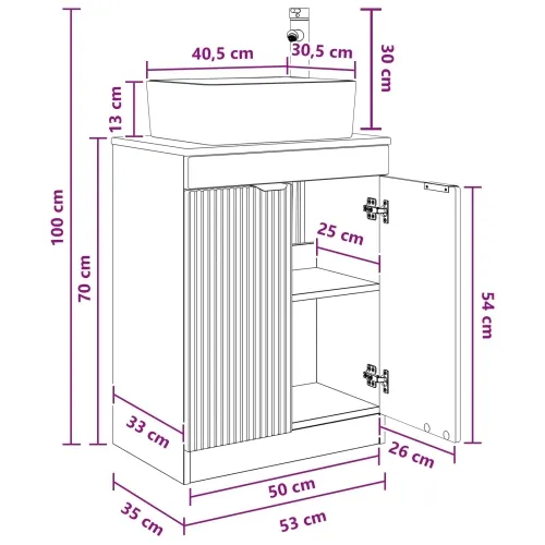 Kupaonski Lavabo - Umivaonik s sudoperom Bijela 54 x 35 x 83 cm - Bijela Cijena