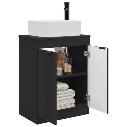 Kupaonski Lavabo - Umivaonik s sudoperom Crna 54 x 35 x 83 cm - Crna Cijena