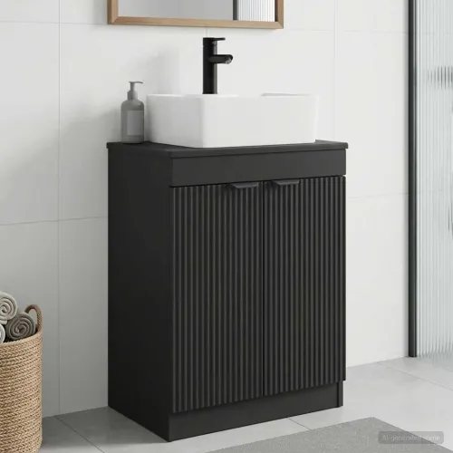 Kupaonski Lavabo - Umivaonik s sudoperom Crna 54 x 35 x 83 cm - Crna Cijena