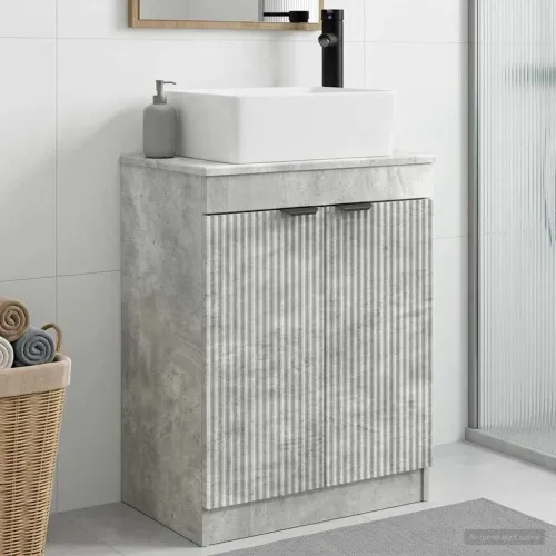 Kupaonski Lavabo - Umivaonik s sudoperom Betonska siva 54 x 35 x 83 cm - Betonska siva Cijena