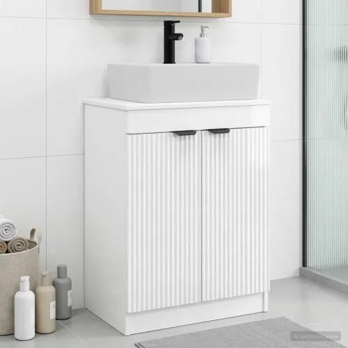 Kupaonski Lavabo - Umivaonik s sudoperom Bijela visokog sjaja - Bijela visokog sjaja Cijena