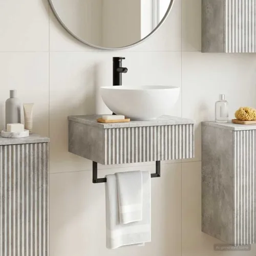 Zidni sudoper Betonska siva 40 x 41 x 40,5 cm Konstruirano drvo - Betonska siva Cijena