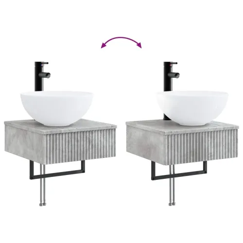 Zidni sudoper Betonska siva 40 x 41 x 40,5 cm Konstruirano drvo - Betonska siva Cijena