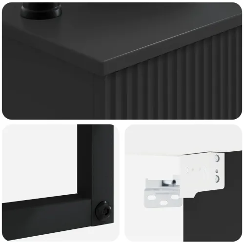 Zidni sudoper Crna 50 x 41 x 39 cm Konstruirano drvo - Crna Cijena