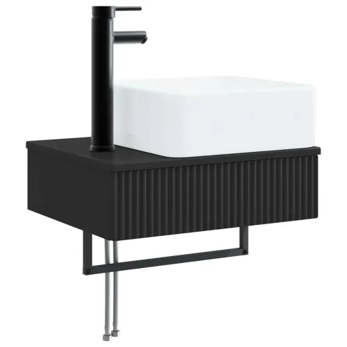 Zidni sudoper Crna 50 x 41 x 39 cm Konstruirano drvo - Crna Cijena