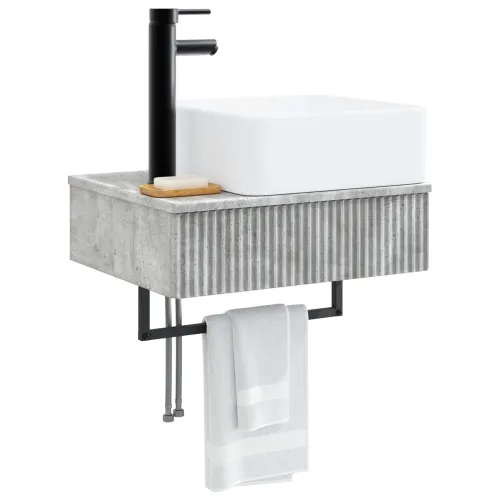 Zidni sudoper Betonska siva 50 x 41 x 39 cm Konstruirano drvo - Betonska siva Cijena