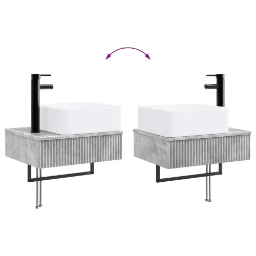 Zidni sudoper Betonska siva 50 x 41 x 39 cm Konstruirano drvo - Betonska siva Cijena