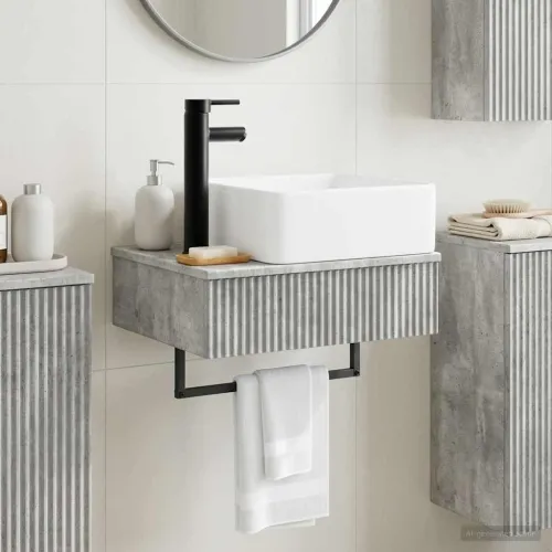 Zidni sudoper Betonska siva 50 x 41 x 39 cm Konstruirano drvo - Betonska siva Cijena
