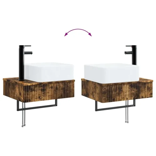 Zidni sudoper Dimljeni hrast 50 x 41 x 39 cm Konstruirano drvo - Dimljeni hrast Cijena