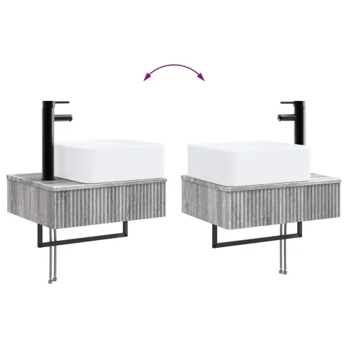 Zidni sudoper Siva Sonoma 50 x 41 x 39 cm Konstruirano drvo - Siva Sonoma Cijena