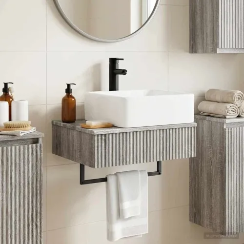 Zidni sudoper Siva Sonoma 50 x 41 x 39 cm Konstruirano drvo - Siva Sonoma Cijena