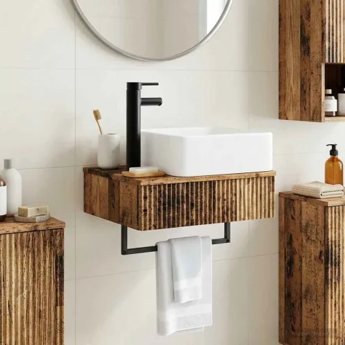 Zidni sudoper Staro drvo 50 x 41 x 39 cm Konstruirano drvo - Staro drvo Cijena