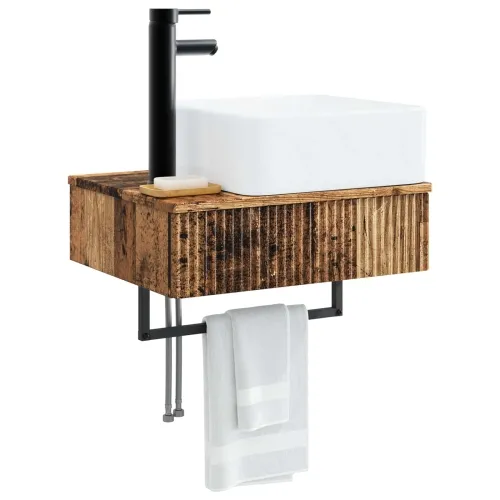 Zidni sudoper Staro drvo 50 x 41 x 39 cm Konstruirano drvo - Staro drvo Cijena