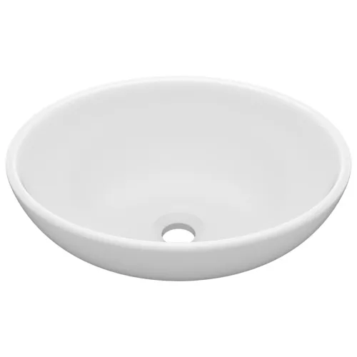 Luksuzni ovalni Lavabo - Umivaonik mat bijeli 40 x 33 cm keramički - mat bijela Mat bijela Cijena