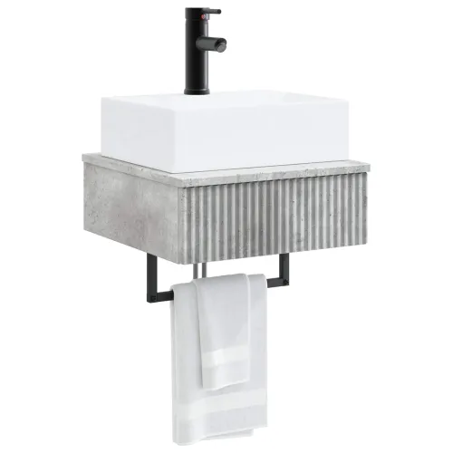 Zidni sudoper Betonska siva 40 x 41 x 39 cm Konstruirano drvo - Betonska siva Cijena
