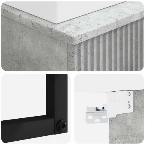 Zidni sudoper Betonska siva 40 x 41 x 39 cm Konstruirano drvo - Betonska siva Cijena