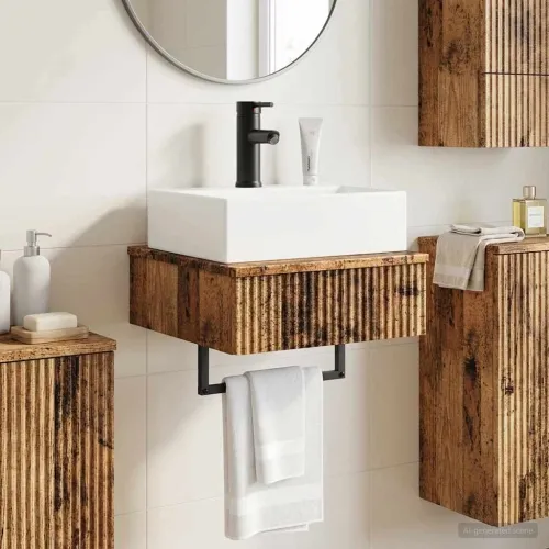 Zidni sudoper Staro drvo 40 x 41 x 39 cm Konstruirano drvo - Staro drvo Cijena