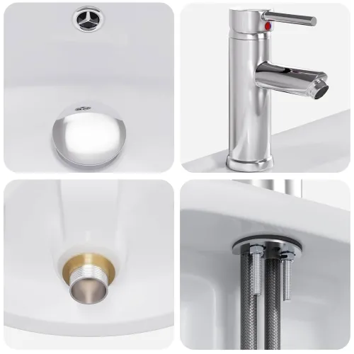Lavabo - Umivaonik s slavinom i odvodom Krom 59 x 35 x 21 cm Keramika - Krom Cijena