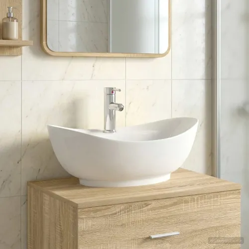 Lavabo - Umivaonik s slavinom i odvodom Krom 59 x 35 x 21 cm Keramika - Krom Cijena