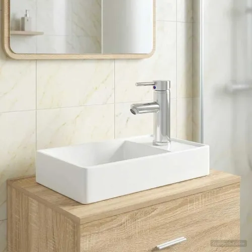 Lavabo - Umivaonik s slavinom i odvodom Krom 40,5 x 22,5 x 11,5 cm - Krom Cijena