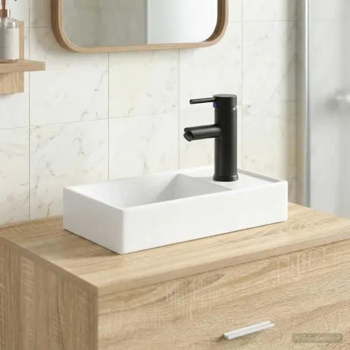 Lavabo - Umivaonik s slavinom i odvodom Mat Crna 40,5 x 22,5 x 11,5 cm - Mat crna Cijena
