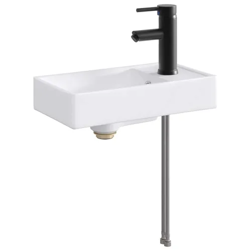 Lavabo - Umivaonik s slavinom i odvodom Mat Crna 40,5 x 22,5 x 11,5 cm - Mat crna Cijena