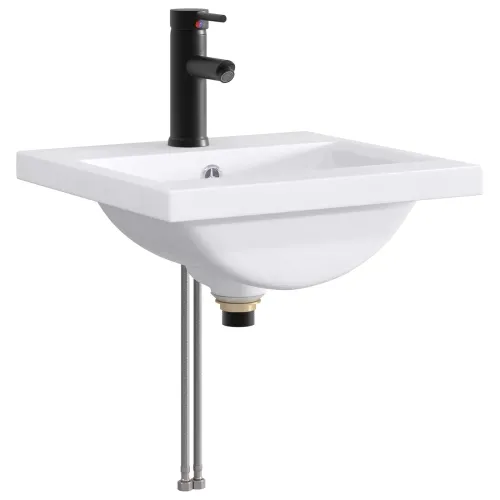 Lavabo - Umivaonik s slavinom i odvodom Mat Crna 42 x 40 x 16,5 cm - Mat crna Cijena