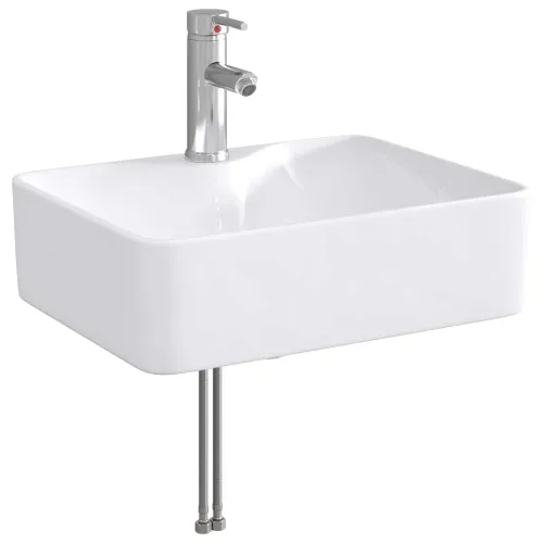 Lavabo - Umivaonik s slavinom i odvodom Krom 48,5 x 37,5 x 13 cm - Krom Cijena