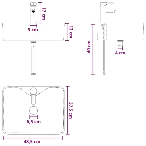 Lavabo - Umivaonik s slavinom i odvodom Krom 48,5 x 37,5 x 13 cm - Krom Cijena