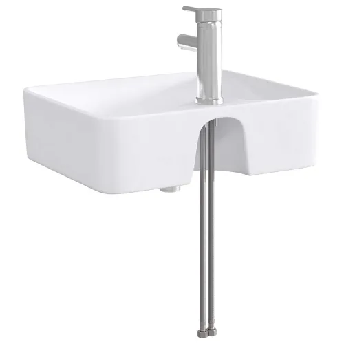 Lavabo - Umivaonik s slavinom i odvodom Krom 48,5 x 37,5 x 13 cm - Krom Cijena
