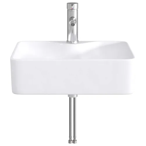 Lavabo - Umivaonik s slavinom i odvodom Krom 48,5 x 37,5 x 13 cm - Krom Cijena