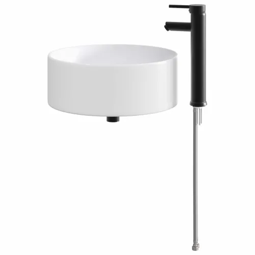 Lavabo - Umivaonik s slavinom i odvodom Mat Crna 40,5 x 40,5 x 15,5 cm - Mat crna Cijena
