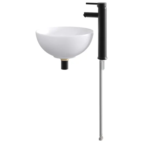 Lavabo - Umivaonik s slavinom i odvodom Mat Crna 32 x 32 x 13 cm - Mat crna 32 x 32 x 13 cm Cijena