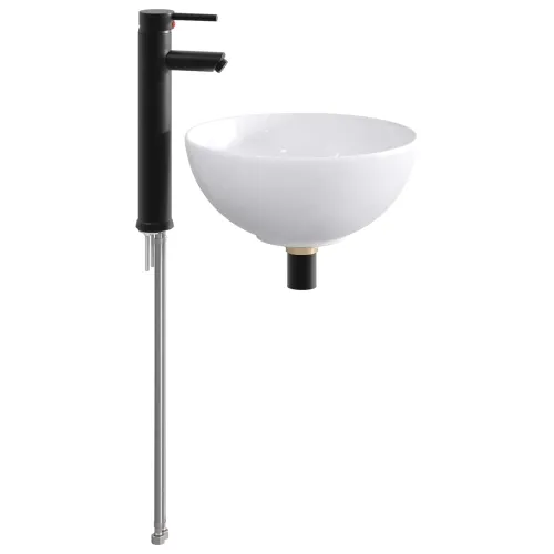 Lavabo - Umivaonik s slavinom i odvodom Mat Crna 32 x 32 x 13 cm - Mat crna 32 x 32 x 13 cm Cijena