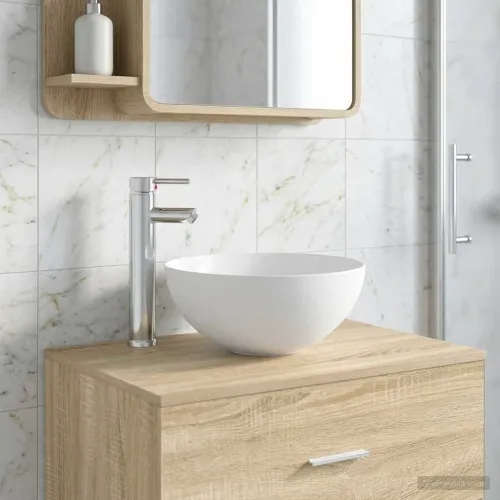 Lavabo - Umivaonik s slavinom i odvodom Krom 35,5 x 35,5 x 14,5 cm - Krom 35,5 x 35,5 x 14,5 cm Cijena