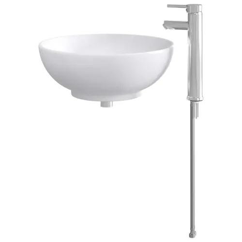 Lavabo - Umivaonik s slavinom i odvodom Krom 44 x 44 x 16 cm Keramika - Krom 44 x 44 x 16 cm Cijena