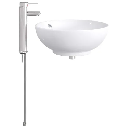 Lavabo - Umivaonik s slavinom i odvodom Krom 44 x 44 x 16 cm Keramika - Krom 44 x 44 x 16 cm Cijena