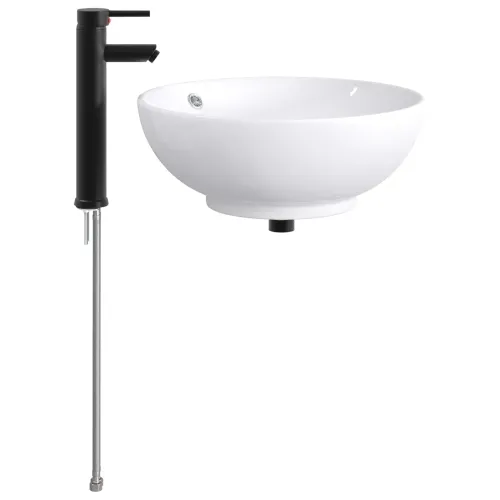 Lavabo - Umivaonik s slavinom i odvodom Mat Crna 44 x 44 x 16 cm - Mat crna 44 x 44 x 16 cm Cijena