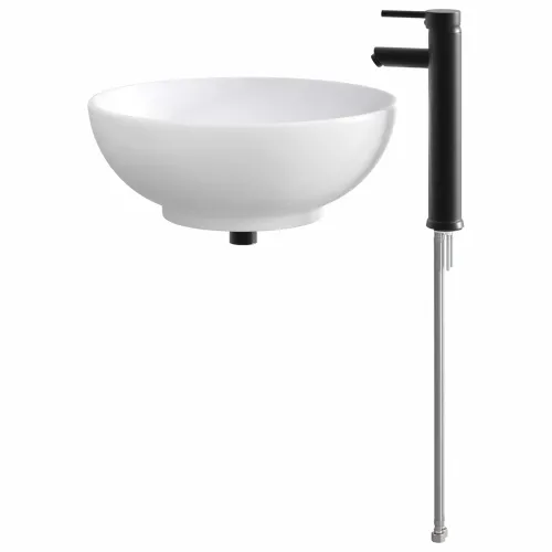 Lavabo - Umivaonik s slavinom i odvodom Mat Crna 44 x 44 x 16 cm - Mat crna 44 x 44 x 16 cm Cijena