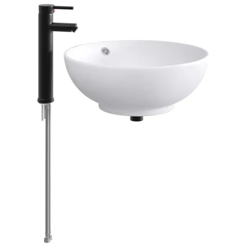 Lavabo - Umivaonik s slavinom i odvodom Mat Crna 44 x 44 x 16 cm - Mat crna 44 x 44 x 16 cm Cijena