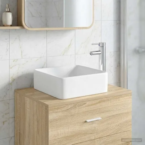 Lavabo - Umivaonik s slavinom i odvodom Krom 49 x 37 x 14 cm Keramika - Krom 49 x 37 x 14 cm Cijena