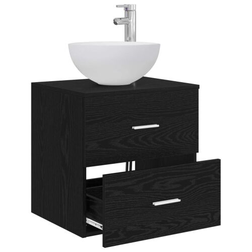 Lavabo - Umivaonik s montiranjem na zid Crni hrast 49,5 x 35 x 63 cm - Crni hrast Cijena