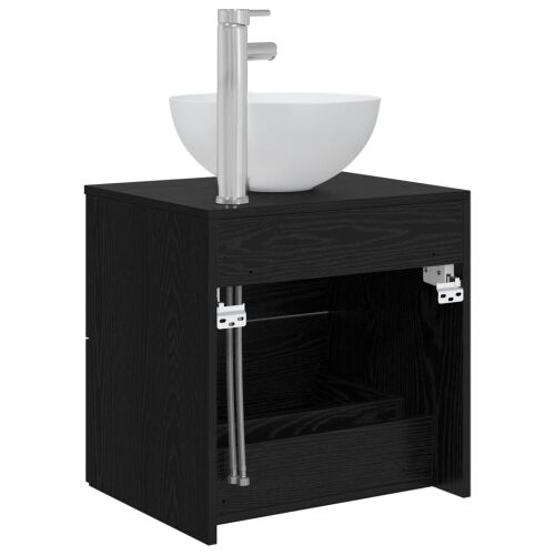 Lavabo - Umivaonik s montiranjem na zid Crni hrast 49,5 x 35 x 63 cm - Crni hrast Cijena