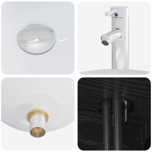 Lavabo - Umivaonik s montiranjem na zid Crni hrast 49,5 x 35 x 63 cm - Crni hrast Cijena