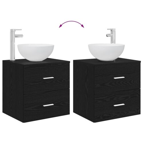Lavabo - Umivaonik s montiranjem na zid Crni hrast 49,5 x 35 x 63 cm - Crni hrast Cijena
