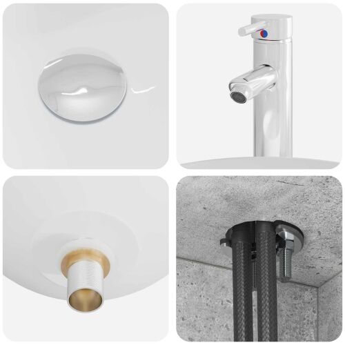 Lavabo - Umivaonik s montiranjem na zid Betonska siva 49,5 x 35 x 63 cm - Betonska siva Cijena