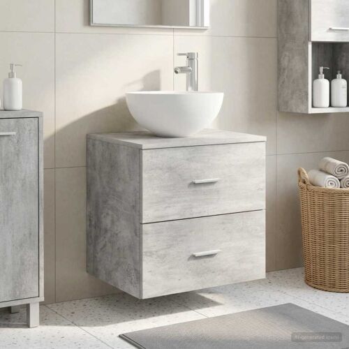 Lavabo - Umivaonik s montiranjem na zid Betonska siva 49,5 x 35 x 63 cm - Betonska siva Cijena
