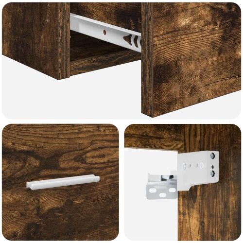 Lavabo - Umivaonik s montiranjem na zid Dimljeni hrast 49,5 x 35 x 63 cm - Dimljeni hrast Cijena