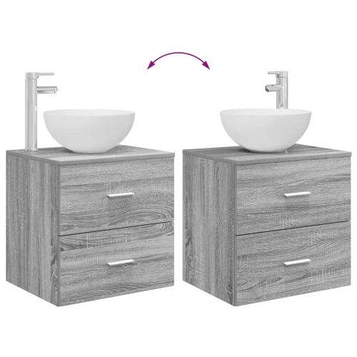Lavabo - Umivaonik s montiranjem na zid Siva Sonoma 49,5 x 35 x 63 cm - Siva Sonoma Cijena