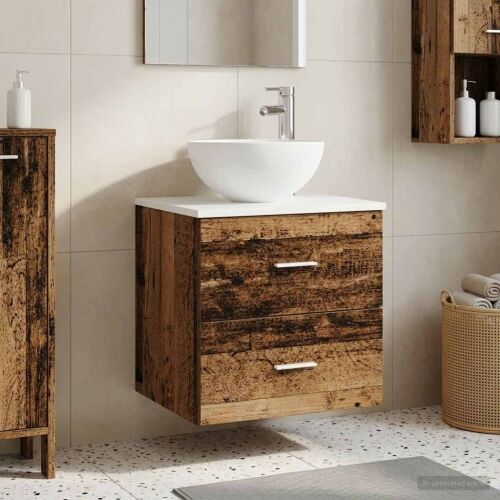 Lavabo - Umivaonik s montiranjem na zid Staro drvo 49,5 x 35 x 63 cm - Staro drvo Cijena